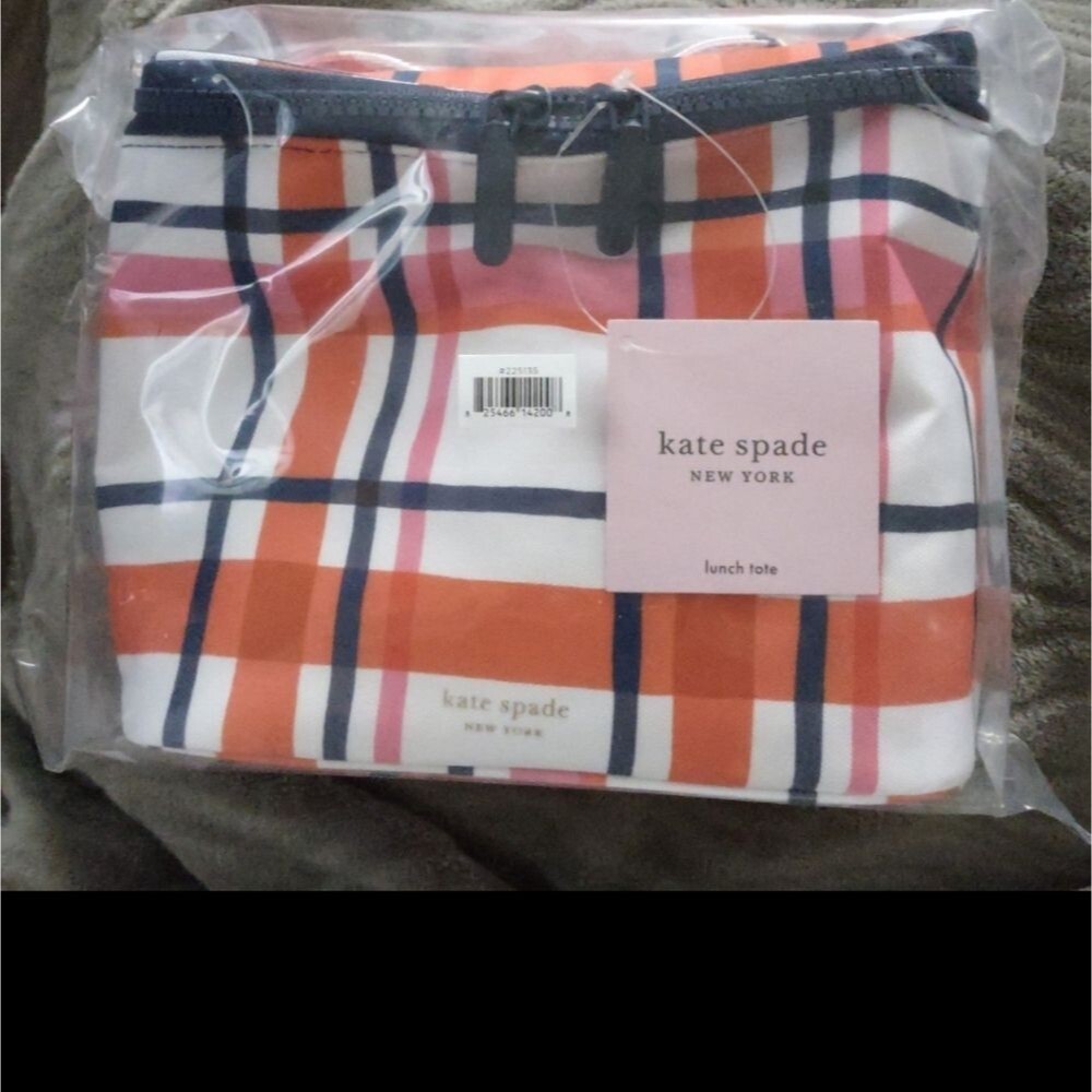 Brand New In Package kate spade™ Plaid Insulated Lunch Tote